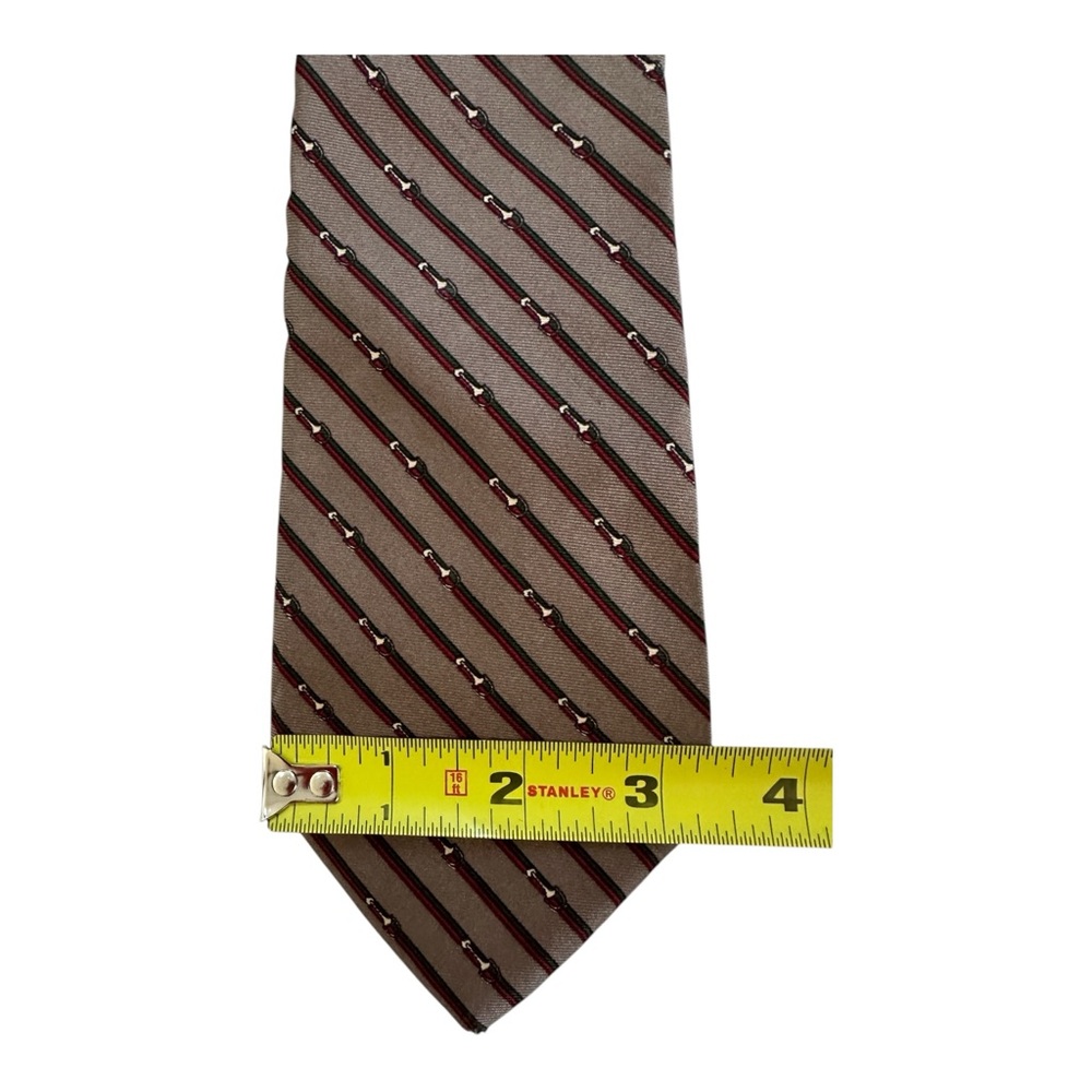 Christian Dior Silk Striped Tie Brown Multicolor - Picture 3 of 6